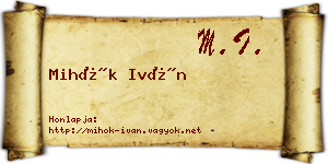 Mihók Iván névjegykártya