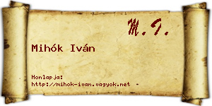 Mihók Iván névjegykártya